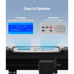 VEVOR Vinyl Cutter Machine, 34in Offline Bluetooth Cutting Plotter Machine, 400in/10m Steel Roller Shaft Adjustable Speed Force, SignMaster Software Tool DIY Craft Kit for Sign Making Windows & Mobile