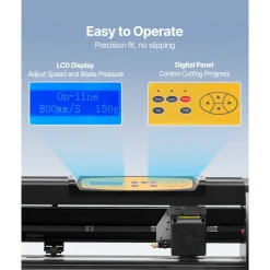 VEVOR Vinyl Cutter Machine, Upgraded 28 Inch Paper Feed Cutting Plotter Bundle, Adjustable Force & Speed Vinyl Printer with Powerful Stepper Motors, Signmaster Software Compatible with Windows System