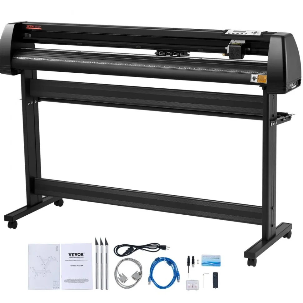 VEVOR Vinyl Cutter Plotter Machine, 53" Signmaster Software Sign Making Machine, 1350mm Paper Feed Vinyl Cutter Plotter with Stand (53" 1350mm)