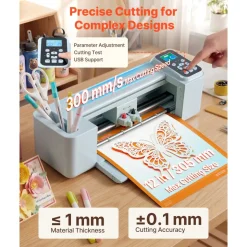 VEVOR Vinyl Cutting Machine, 12 in, Button and Screen Controlled Vinyl Cutter with Materials and Tool Kit, 20000+ Built-in Design Resources, Compatible with Mac, Windows, Android and iOS, for Crafts