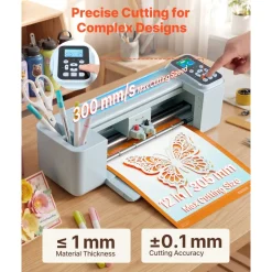 VEVOR Vinyl Cutting Machine, 12 in, Button-Controlled Vinyl Cutter, 20000+ Built-in Design Resources, Compatible with Mac, Windows, Android and iOS, for Creating Customized Crafts Cards, Home Decor