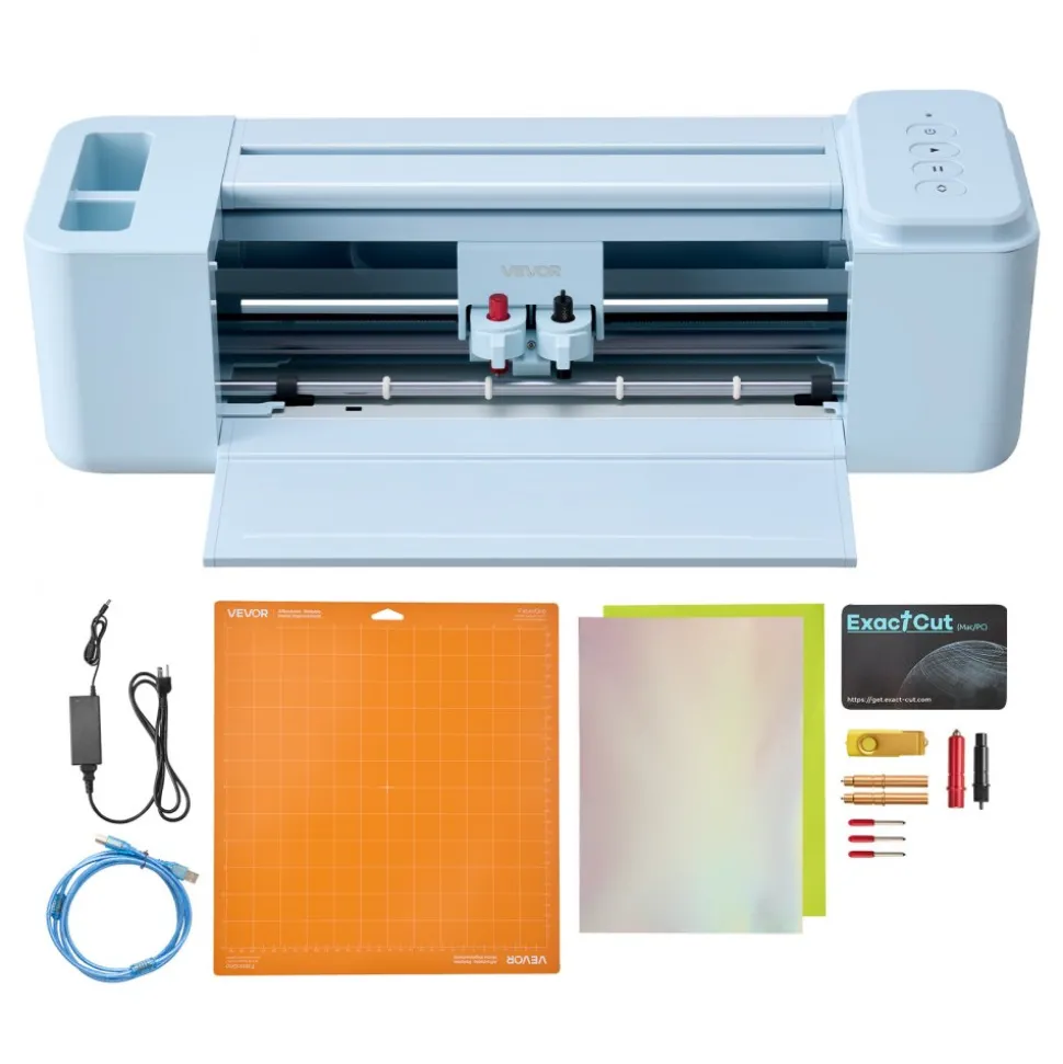 VEVOR Vinyl Cutting Machine, 12 in, Button-Controlled Vinyl Cutter, 20000+ Built-in Design Resources, Compatible with Mac, Windows, Android and iOS, for Creating Customized Crafts Cards, Home Decor