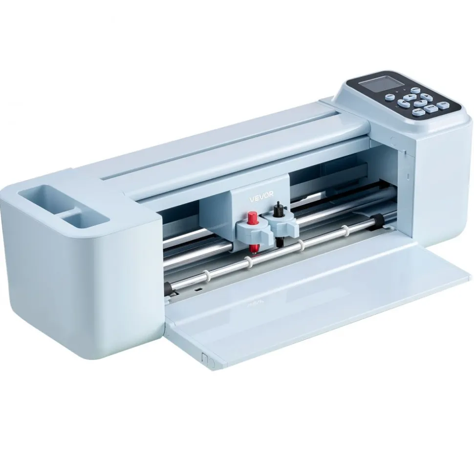VEVOR Vinyl Cutting Machine, 12 in, Button and Screen Controlled Vinyl Cutter, 20000+ Built-in Design Resources, Compatible with Mac, Windows, Android and iOS, for Creating Customized Crafts Cards