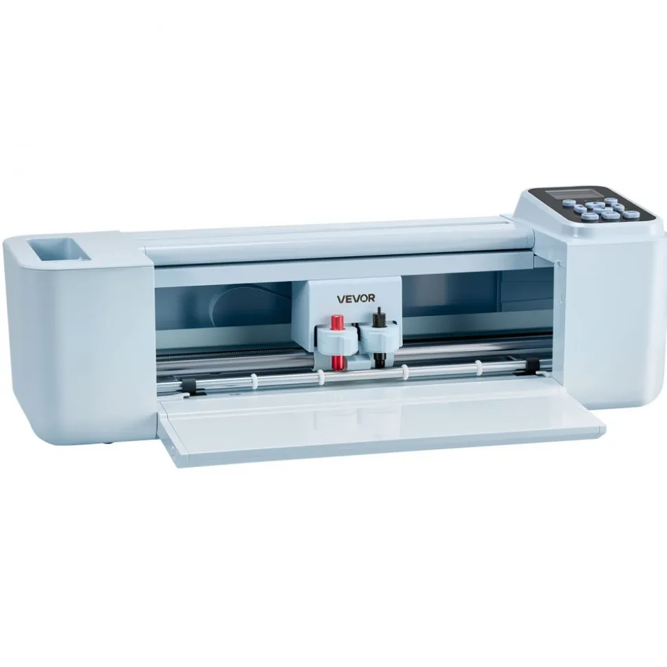 VEVOR Vinyl Cutting Machine, 12 in, Button and Screen Controlled Vinyl Cutter, 20000+ Built-in Design Resources, Compatible with Mac, Windows, Android and iOS, for Creating Customized Crafts Cards
