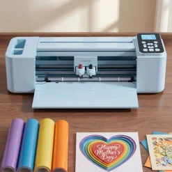 VEVOR Vinyl Cutting Machine, 12 in, Button and Screen Controlled Vinyl Cutter, 20000+ Built-in Design Resources, Compatible with Mac, Windows, Android and iOS, for Creating Customized Crafts Cards