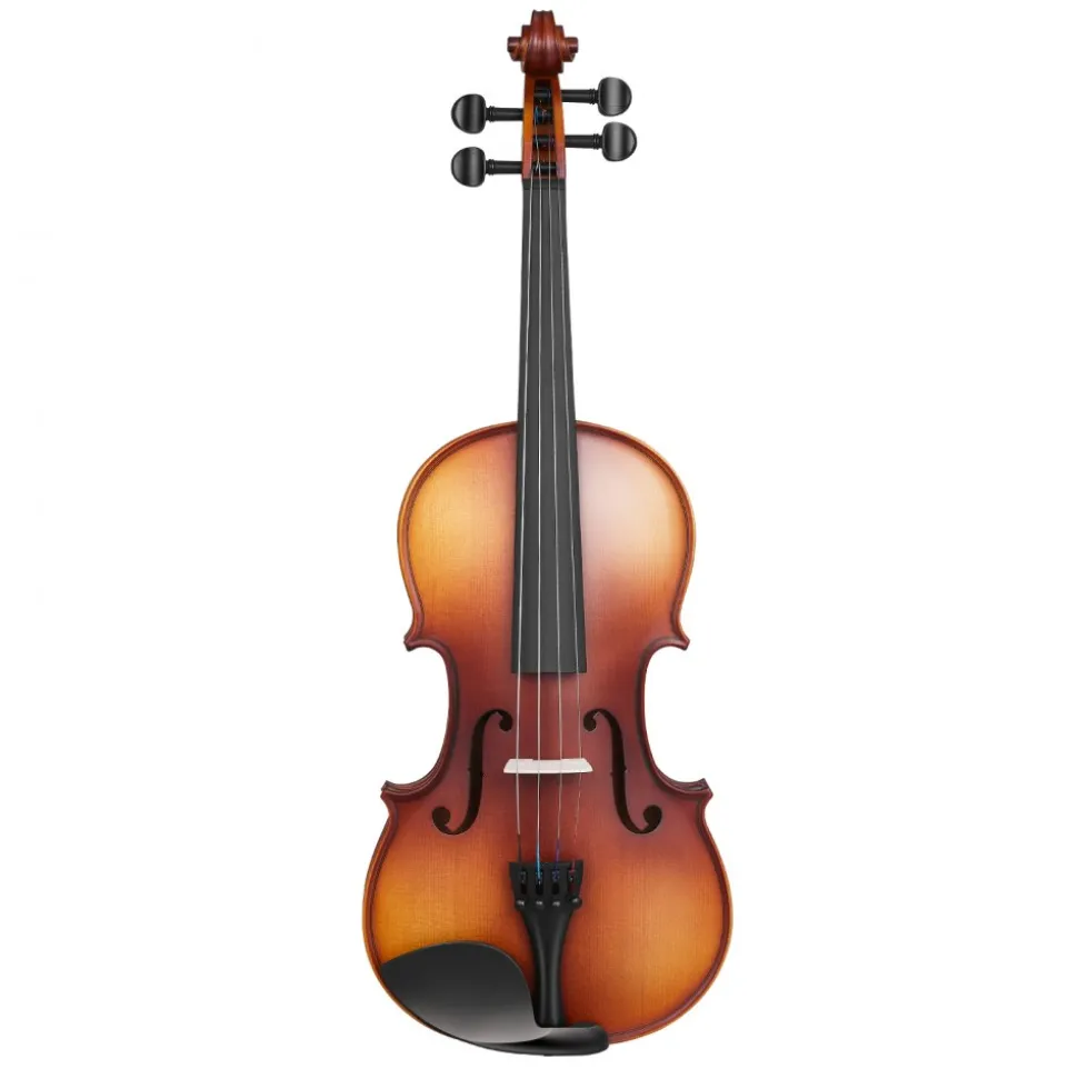 VEVOR Violin 4/4 Full Size for Adults, Violin Fiddle Set for Beginners Student with Hard Case, Rosin, Bow, Shoulder Rest,Bridge,Extra Strings,Professional Solidwood Instrument (Matte Brown)