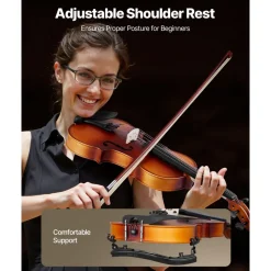 VEVOR Violin 4/4 Full Size for Adults, Violin Fiddle Set for Beginners Student with Hard Case, Rosin, Bow, Shoulder Rest,Bridge,Extra Strings,Professional Solidwood Instrument (Matte Brown)