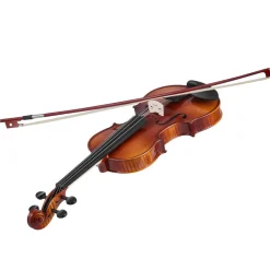 VEVOR Violin 4/4 Full Size for Adults, Violin Fiddle Set for Beginners Student with Hard Case,Rosin, Bow,Shoulder Rest,Bridge,Extra Strings,Professional Solidwood Instrument (Glossy Brown Patterned)