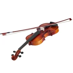 VEVOR Violin 4/4 Full Size for Adults, Violin Fiddle Set for Beginners Student with Hard Case,Rosin, Bow,Shoulder Rest,Bridge,Extra Strings,Professional Solidwood Instrument (Glossy Brown)