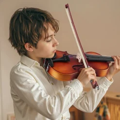 VEVOR Violin 1/4 Size for Adults, Violin Fiddle Set for Beginners Student with Hard Case, Rosin, Bow, Shoulder Rest,Bridge,Tuner and Extra Strings,Solidwood Professional Musical Instruments (Brown)