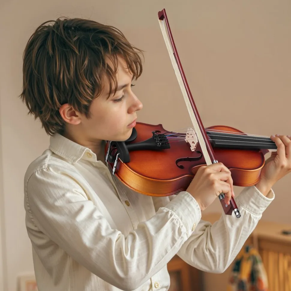 VEVOR Violin 1/4 Size for Adults, Violin Fiddle Set for Beginners Student with Hard Case, Rosin, Bow, Shoulder Rest,Bridge,Tuner and Extra Strings,Solidwood Professional Musical Instruments (Brown)