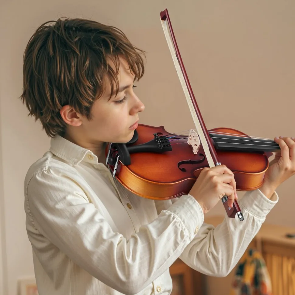VEVOR Violin 3/4 Size for Adults, Violin Fiddle Set for Beginners with Hard Case, Rosin, Bow, Shoulder Rest, Bridge, Tuner and Extra Strings, Professional Musical Instruments for Student (Brown)