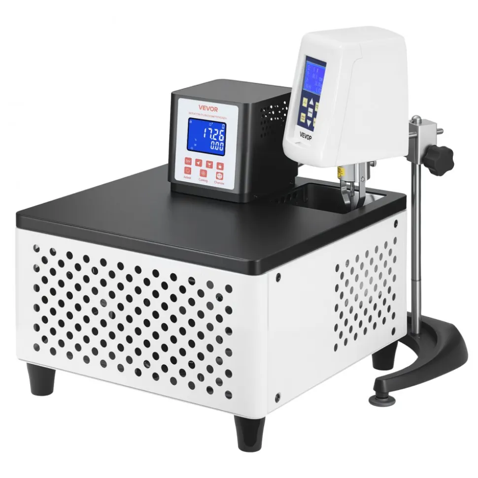 VEVOR Viscometer Water Bath, 23 to 212°F, 5.51" x 5.51" Tank, PID Temp Control, Thermostatic Water Circulating Bath with Internal and External Circulation, Fits Various Rotational Viscometers for Lab