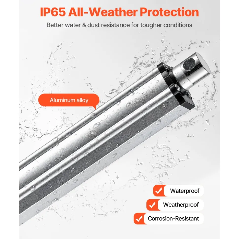 VEVOR 12V Linear Actuator, 40 Inch IP65 Waterproof Linear Actuator, 675lbs/3000N 0.2"/s Motion Actuators with Mounting Bracket for Outdoor Use