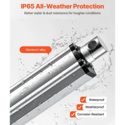 VEVOR 12V Linear Actuator, 4 Inch IP65 Waterproof Linear Actuator, 675lbs/3000N 0.2"/s Motion Actuators with Mounting Brackets for Outdoor Use
