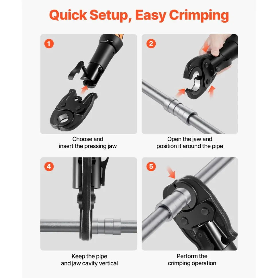 VEVOR 3/4" VMP Jaw for 24KN Compact Series Press Tools, 52 HRC Hardened Steel Pressing Jaw - Compatible with MegaPress Carbon Steel Pipes Connections