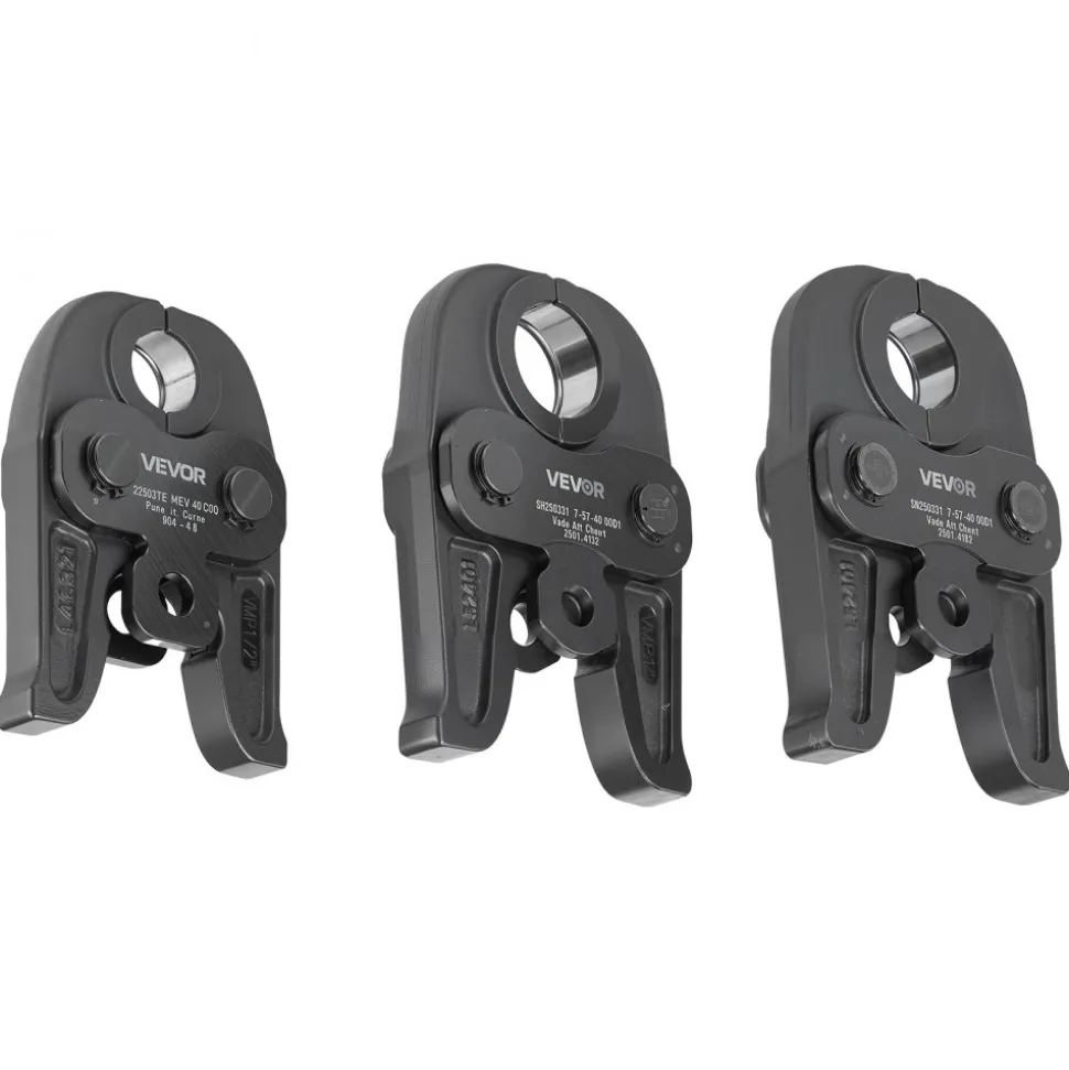 VEVOR VMP Press Jaws, 3PCS Pressing Jaws 1/2", 3/4" & 1" - Compatible with Megapress Carbon Steel Pipes, Work with 32KN Standard Press Tools, Includes Carrying Case