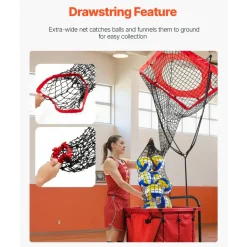 VEVOR Volleyball Setter Training Equipment, Angle and Height Adjustable Volleyball Trainer, Portable Practice Net with Steel Base, Carrying Bag, Indoor Outdoor Target Net for Serving Spiking Setting