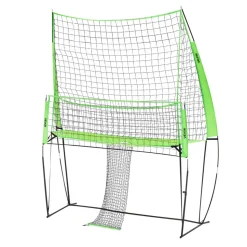 VEVOR Volleyball Training Net System, Freely Height-Adjustable Practice Equipment with Ball Return, 8x11ft Portable Net Station, Easy Setup for Backyard Indoor Outdoor Serving Spiking Improve Accuracy