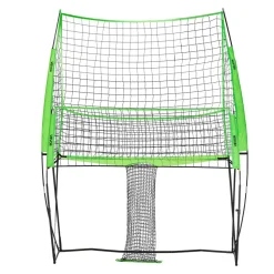 VEVOR Volleyball Training Net System, Freely Height-Adjustable Practice Equipment with Ball Return, 8x11ft Portable Net Station, Easy Setup for Backyard Indoor Outdoor Serving Spiking Improve Accuracy