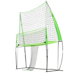 VEVOR Volleyball Training Net System, Freely Height-Adjustable Practice Equipment with Ball Return, 8x11ft Portable Net Station, Easy Setup for Backyard Indoor Outdoor Serving Spiking Improve Accuracy