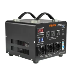 VEVOR Voltage Auto Converter Transformer, 6000VA, Heavy Duty Step Up/Down Power Transformer, 110V to 220V and 220V to 110V, with 3 US Outlets, 3 EU Outlets, LCD Display, Circuit Breaker Protection
