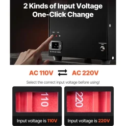 VEVOR Voltage Converter Transformer, 5000W, Heavy Duty Step Up/Down Transformer, Convert from 110 Volt to 220 Volt and  from 220 Volt to 110 Volt, with US Outlet EU Outlet 5V USB Port, CE Certified