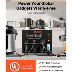 VEVOR Voltage Converter Transformer, 5000W, Heavy Duty Step Up/Down Transformer, Convert from 110 Volt to 220 Volt and from 220 Volt to 110 Volt, with US Outlet EU Outlet 5V USB Port, CE Certified
