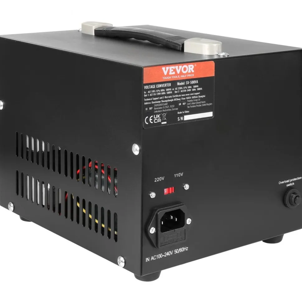 VEVOR Voltage Converter Transformer, 2000W, Heavy Duty Step Up/Down Transformer, Convert from 110 Volt to 220 Volt and from 220 Volt to 110 Volt, with US Outlet EU Outlet 5V USB Port, CE Certified