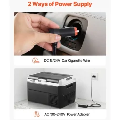 VEVOR 12 Volt Car Refrigerator, 42.3QT/40L Car Fridge, Portable Electric Cooler with -4℉~68℉ Adjustable Temperature, 12/24V DC and 100- 240V AC Compressor Freezer for Outdoor, Camping, Travel, RV