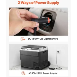 VEVOR 12 Volt Car Refrigerator, 63.4QT/60L Car Fridge, Portable Electric Cooler with Wheels and Handle, -4℉~68℉, 12/24V DC and 100- 240V AC Compressor Freezer for Outdoor, Camping, Travel, RV