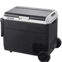 VEVOR 12 Volt Car Refrigerator, 63.4QT/60L Car Fridge, Portable Electric Cooler with Wheels and Handle, -4℉~68℉, 12/24V DC and 100- 240V AC Compressor Freezer for Outdoor, Camping, Travel, RV