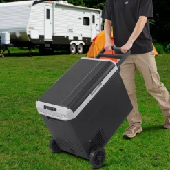 VEVOR 12 Volt Car Refrigerator, 63.4QT/60L Car Fridge, Portable Electric Cooler with Wheels and Handle, -4℉~68℉, 12/24V DC and 100- 240V AC Compressor Freezer for Outdoor, Camping, Travel, RV