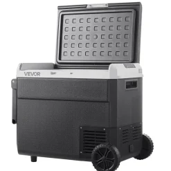 VEVOR 12 Volt Car Refrigerator, 63.4QT/60L Car Fridge, Portable Electric Cooler with Wheels and Handle, -4℉~68℉, 12/24V DC and 100- 240V AC Compressor Freezer for Outdoor, Camping, Travel, RV