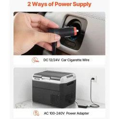 VEVOR 12 Volt Car Refrigerator, 31.7QT/30L Car Fridge, Portable Electric Cooler with -4℉~68℉ Adjustable Temperature, 12/24V DC and 100- 240V AC Compressor Freezer for Outdoor, Camping, Travel, RV