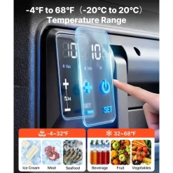 VEVOR 12 Volt Refrigerator, 82.4 QT/ 78L Car Fridge, Portable Electric Freezer Compressor with Handle, APP Control and Wheel, 12V/24V DC 100-240V AC, -4℉ to 68℉, for Truck Van RV SUV Travel Camping