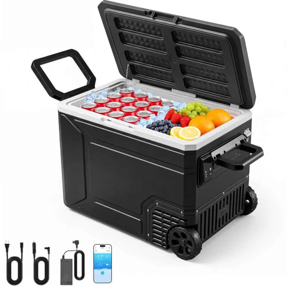 VEVOR 12 Volt Refrigerator, 82.4 QT/ 78L Car Fridge, Portable Electric Freezer Compressor with Handle, APP Control and Wheel, 12V/24V DC 100-240V AC, -4℉ to 68℉, for Truck Van RV SUV Travel Camping