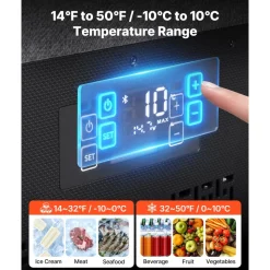 VEVOR 12 Volt Refrigerator, 42.3 QT/ 40L Car Fridge, Portable Ultra-Light EPP Freezer, APP Control Electric Compressor, 12V/24V DC, 14℉ to 50℉, for Truck Van RV SUV Boat Travel Camping