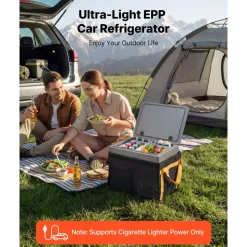 VEVOR 12 Volt Refrigerator, 42.3 QT/ 40L Car Fridge, Portable Ultra-Light EPP Freezer, APP Control Electric Compressor, 12V/24V DC, 14℉ to 50℉, for Truck Van RV SUV Boat Travel Camping