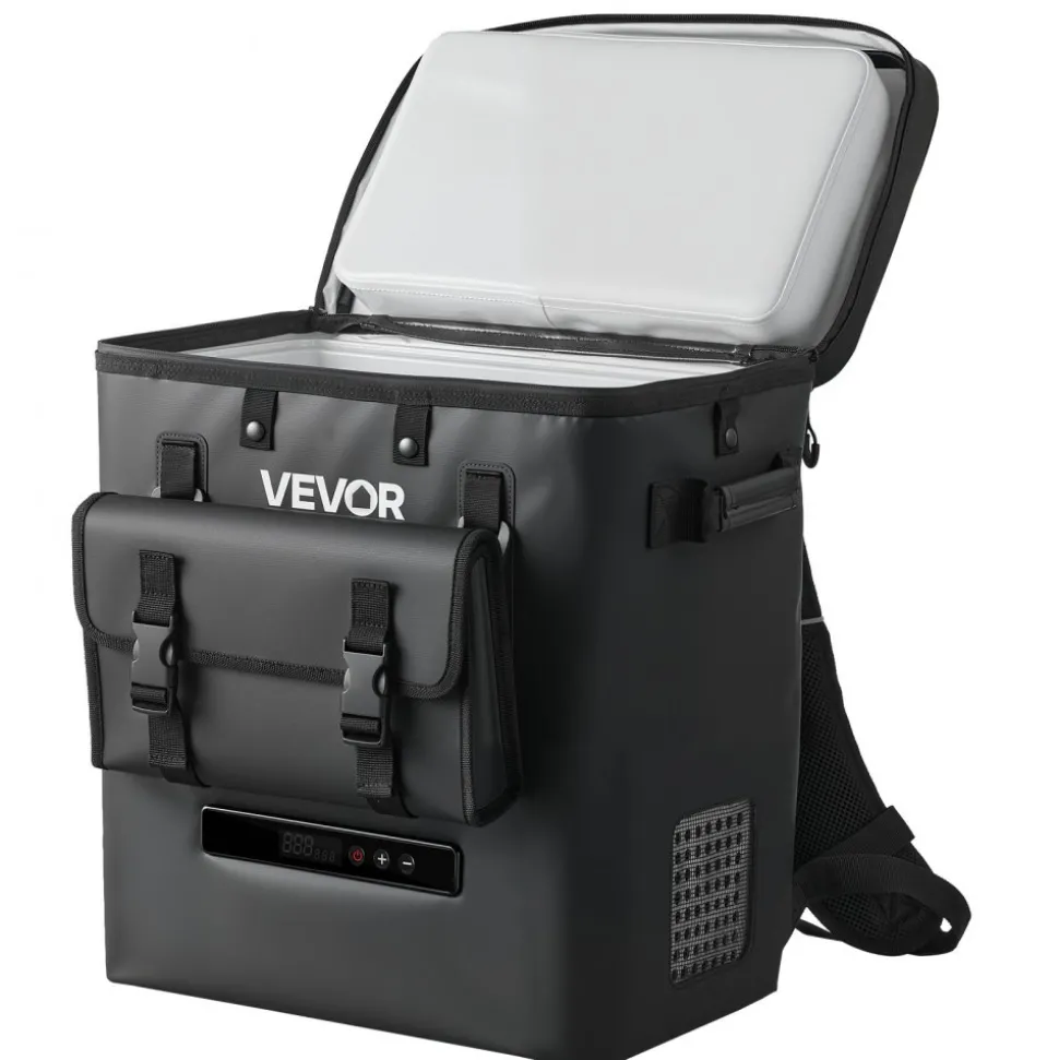 VEVOR 12 Volt Refrigerator, 13.7 QT/ 13L Car Fridge, Portable Electric Freezer Compressor, 12V/24V DC, 21℉ to 50℉/ -6℃ to 10℃, for Truck Van RV SUV Boat Travel Camping Road Trips