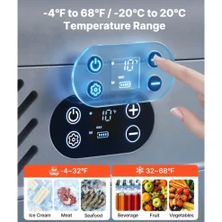 VEVOR 12 Volt Refrigerator, 12.68 QT/ 12L Car Fridge, Portable Electric Freezer Compressor with Handle, 12V/24V DC 100-240V AC, -4°F to 68℉/-20℃ to 20℃, for Truck Van RV SUV Boat Travel Camping