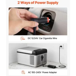 VEVOR 12 Volt Refrigerator 10 Qt, Portable Mini Freezer (-4℉~68℉) with APP Control Car Compressor Fridge Cooler 12V/24V DC and 110-220V AC For Camping, Road Trip, Travel, Outdoor and Home