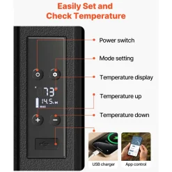 VEVOR 12 Volt Refrigerator 10 Qt, Portable Mini Freezer (-4℉~68℉) with APP Control Car Compressor Fridge Cooler 12V/24V DC and 110-220V AC For Camping, Road Trip, Travel, Outdoor and Home