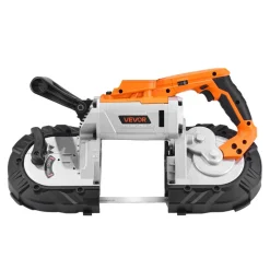 VEVOR 20V Portable Band Saw, 5 Inches Deep Cut, 360W Bandsaw with Brushless Motor, Cordless and Compact Portaband, Hang Hooks, 0-120 m/min Variable Speed, for Cutting Metal, Wood (Bare Tool Only)