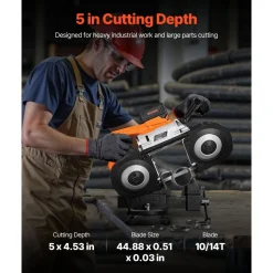 VEVOR 20V Portable Band Saw Kit, 5 Inches Deep Cut, AC 110V, 360W Bandsaw with Brushless Motor, 4.0 Ah Battery, Cordless and Compact Portaband, 0-120 m/min Variable Speed, for Cutting Metal, Wood