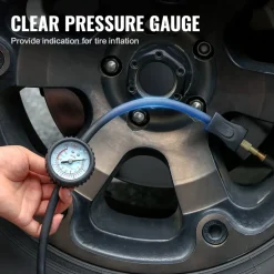 VEVOR 12V Portable Tire Inflator, 7.06CFM Heavy Duty Air Compressor, 150PSI Offroad Air Pump with Adapters for Car SUV RV Truck - Include 6.5FT Power Cord, 26FT Air Hose with Pressure Gauge, Carry Bag