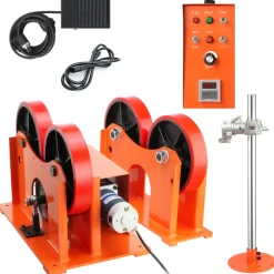 VEVOR 110V Turning Rolls Linkage Roller, 1000KG/2205LBS Loading Welding Turning Roll, 25-1400mm Diameter, 80-1600 mm/min Rotary Welding Positioner & Welding Torch Stand for Welding Equipment Support