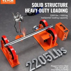 VEVOR 110V Turning Rolls Linkage Roller, 1000KG/2205LBS Loading Welding Turning Roll, 25-1400mm Diameter, 80-1600 mm/min Rotary Welding Positioner & Welding Torch Stand for Welding Equipment Support