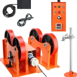 VEVOR 110V Turning Rolls Linkage Roller, 1000KG/2205LBS Loading Welding Turning Roll, 25-1400mm Diameter, 80-1600 mm/min Rotary Welding Positioner & Welding Torch Stand for Welding Equipment Support