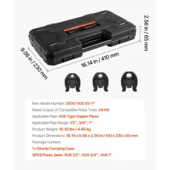 VEVOR VUS Press Jaws for 24KN Compact Series Press Tools, 3PCS Pressing Jaws 1/2